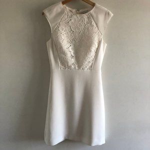 Reiss White Lace Cap Sleeve A-Line Dress - Size 4